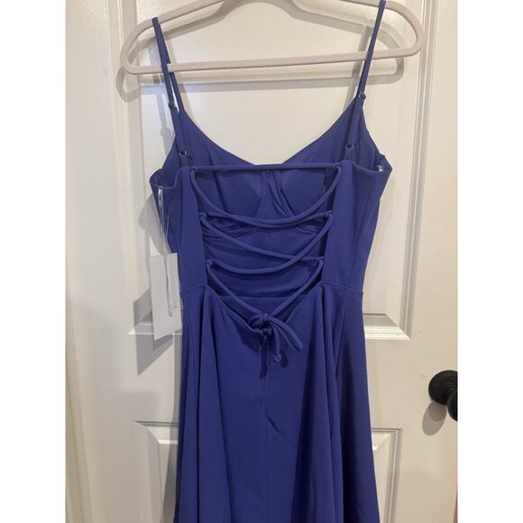 Honor & Rosie Blue Corset Mini Dress NWT Lace Up Back Size Med - Picture 7 of 12